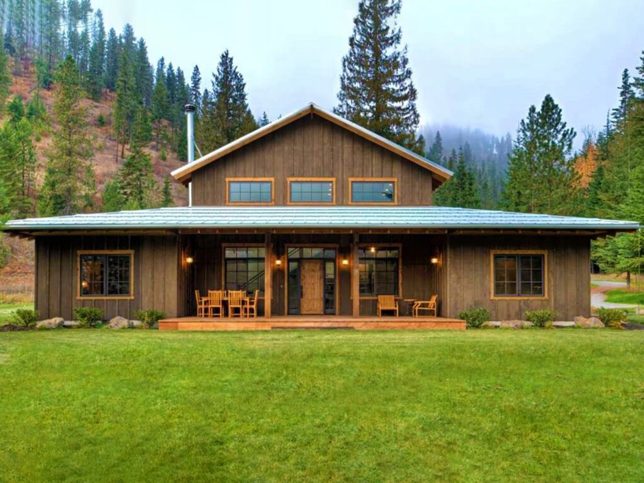 Дома в стиле ранчо в Америке одноэтажные