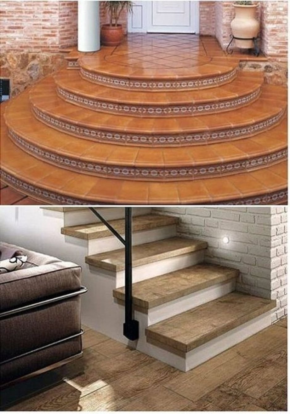 Полукруглая деревянная лестница