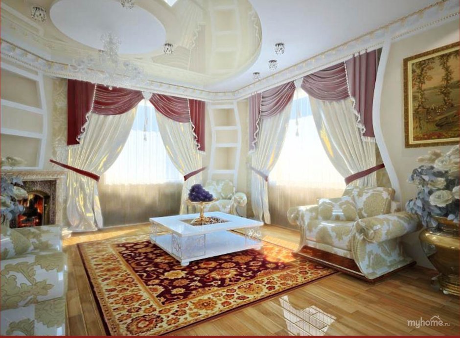 Интерьер гостиной в казахском стиле