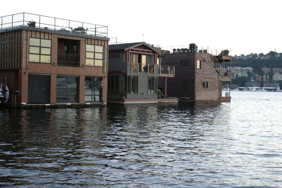Плавучие домики в Сиэтле озеро Юнион Лодочная улица