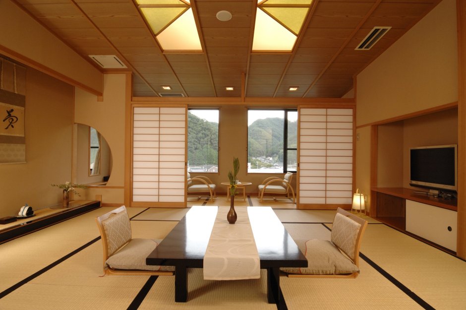 Японский стиль в интерьере гостиной