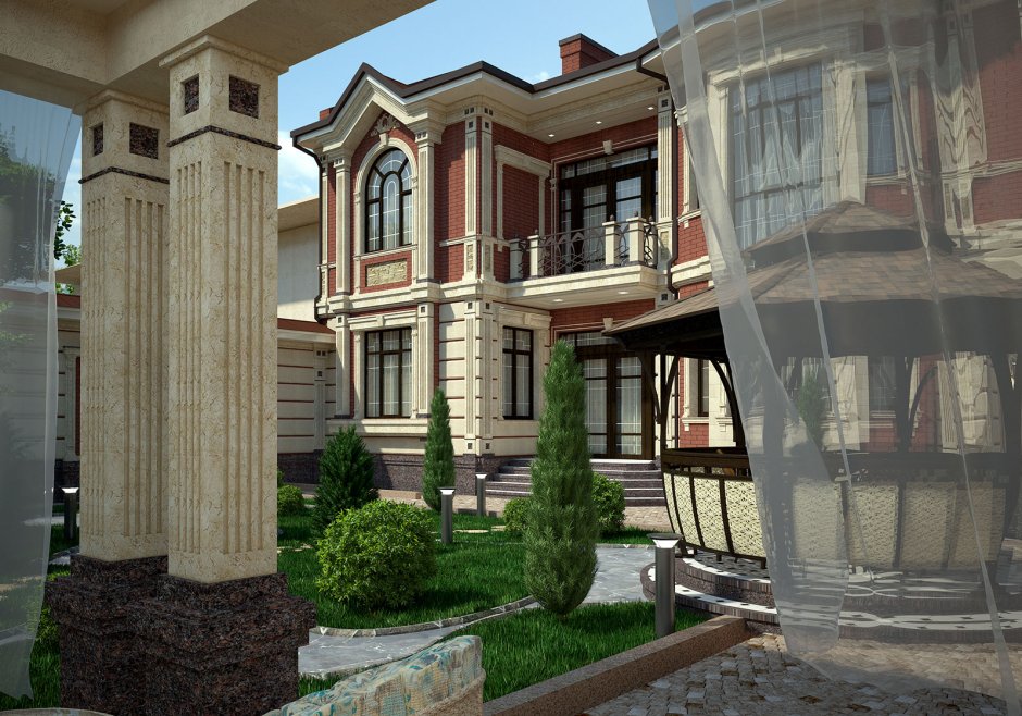 Чеченские дома с двором - 77 фото