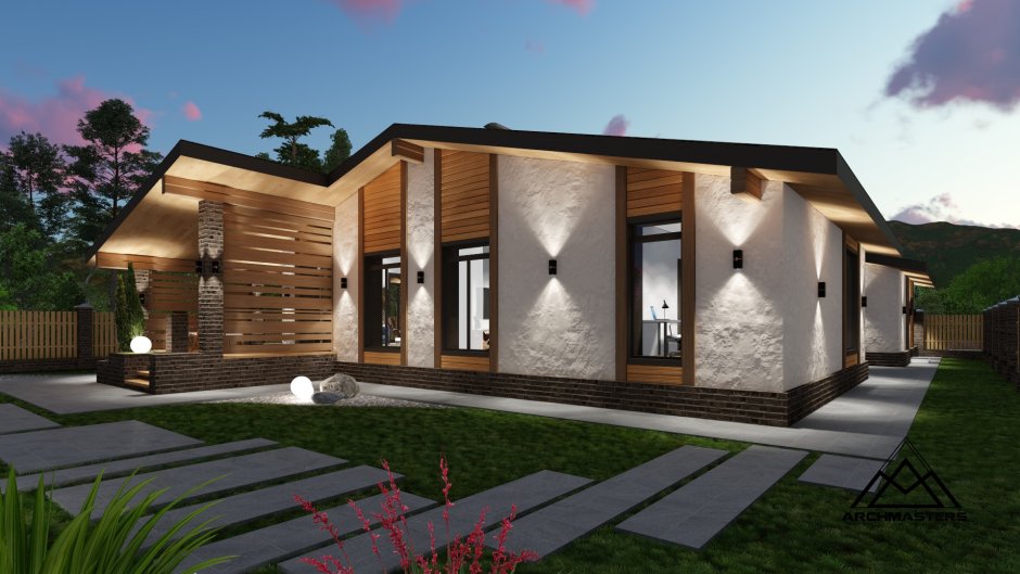Проекты одноэтажных домов из сибита
