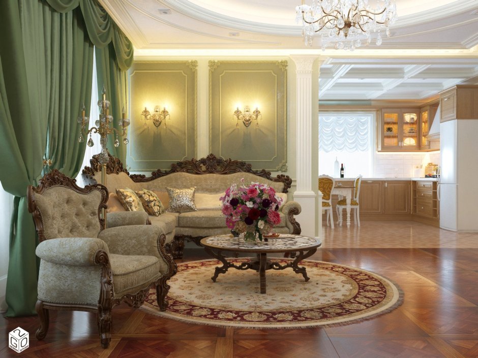 Красивые гостиные в классическом стиле интерьер фото