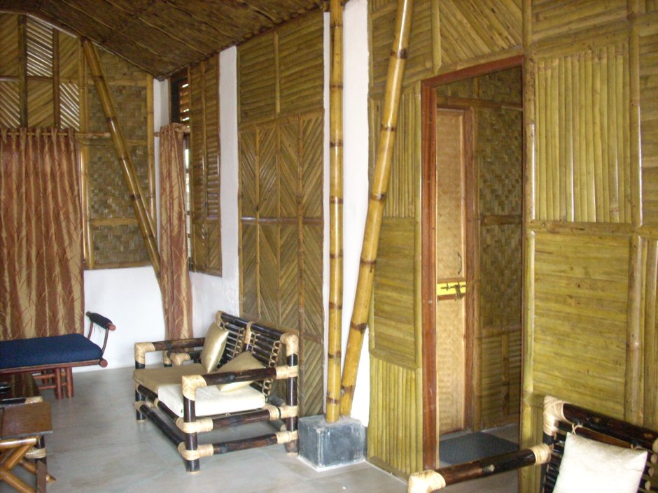 Отделка комнаты бамбуком