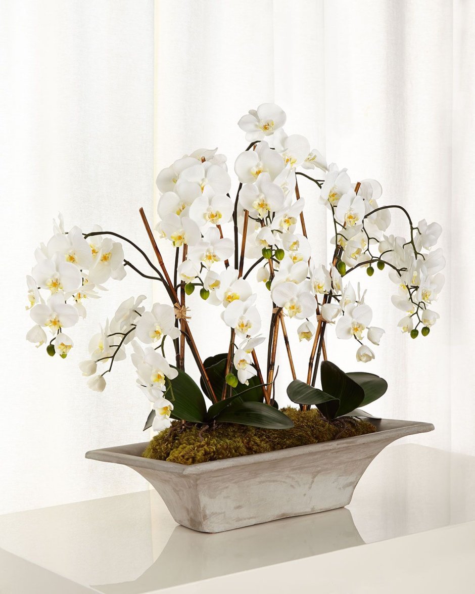 Композиции с орхидеями искусственными