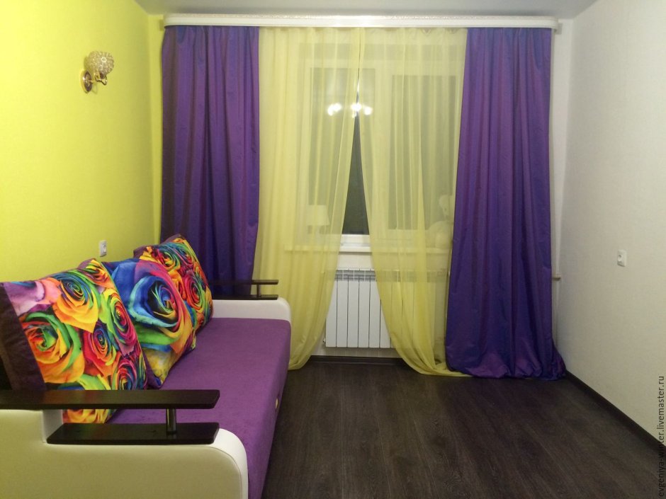Желто фиолетовые шторы
