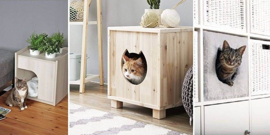 Домик для кошки в шкафу
