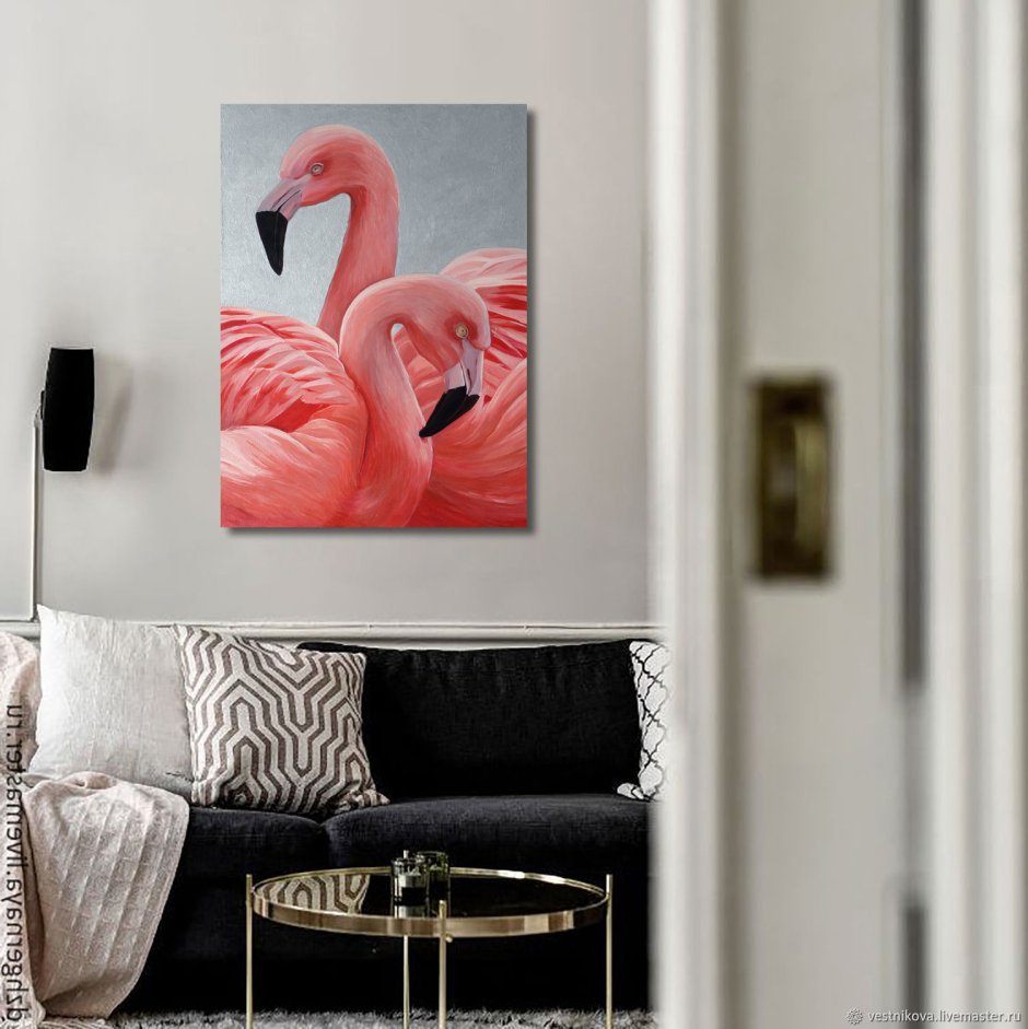 Картины с Фламинго в интерьере (32 фото)