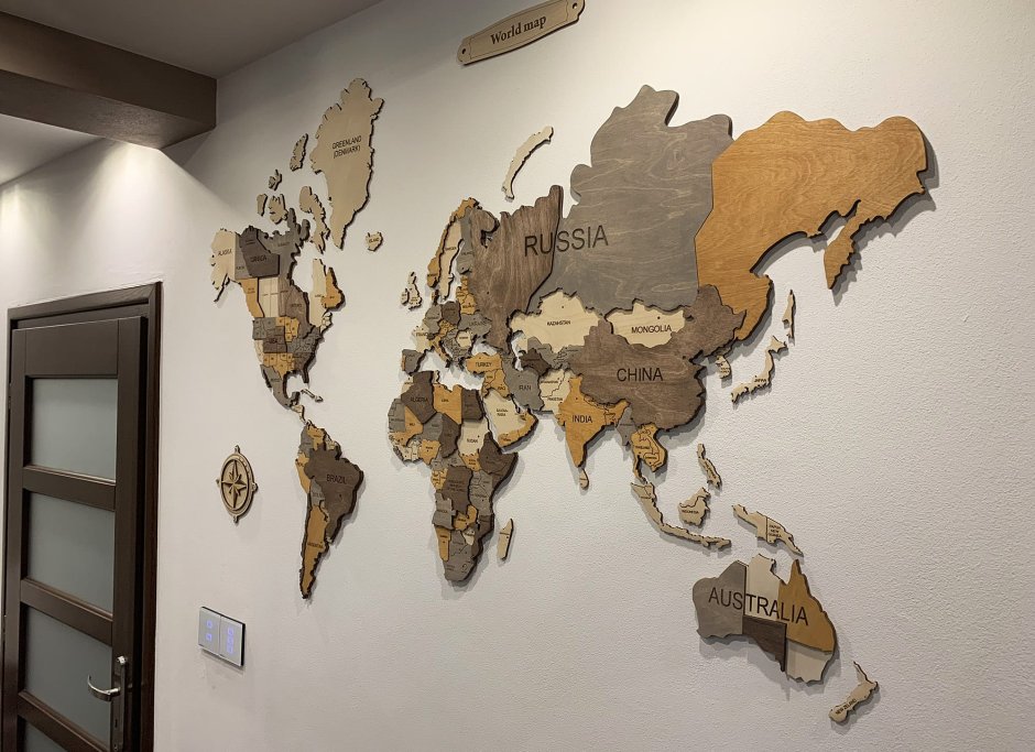 Карта мира для украшения стены