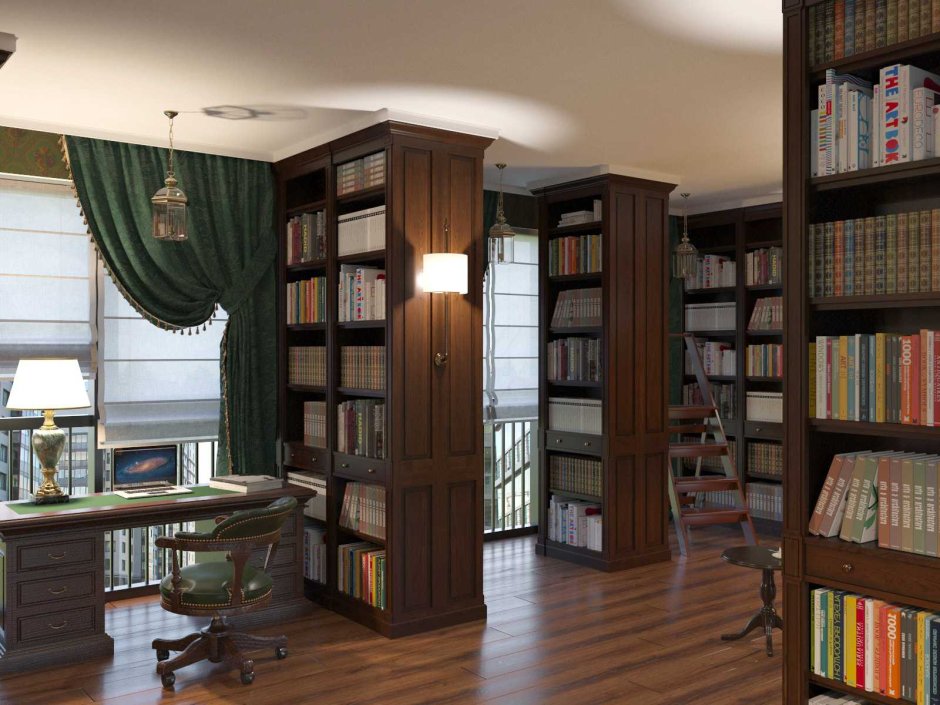 Книжные стеллажи для домашней библиотеки в маленькой комнате