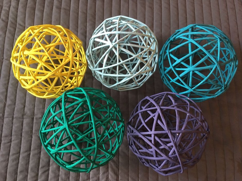 Декоративные плетеные шары