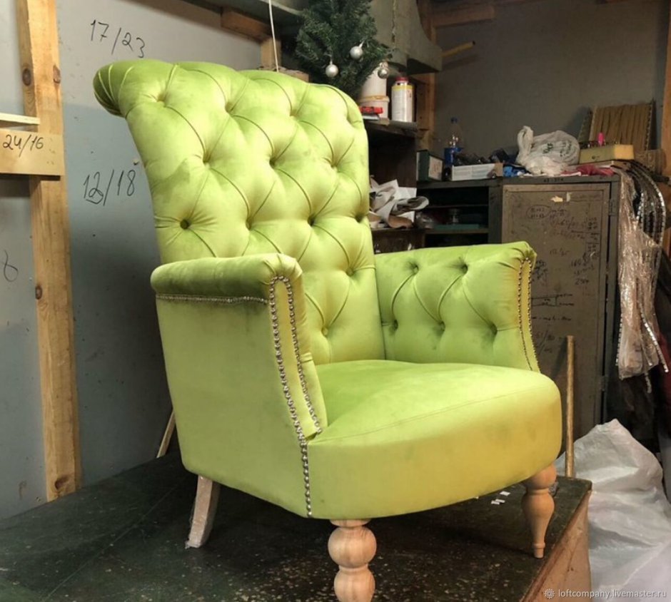 Кресло Вольтер зеленое