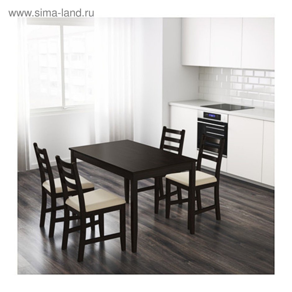 Lerhamn ЛЕРХАМН стол, черно-коричневый118x74 см