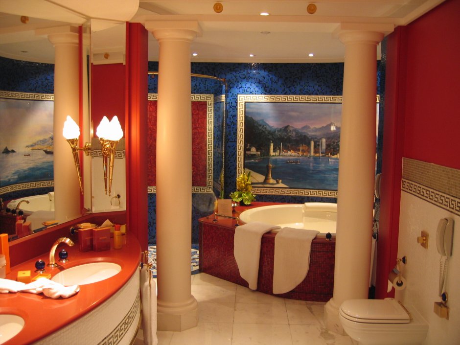 Шикарная ванная комната отеля Burj Аль-араб