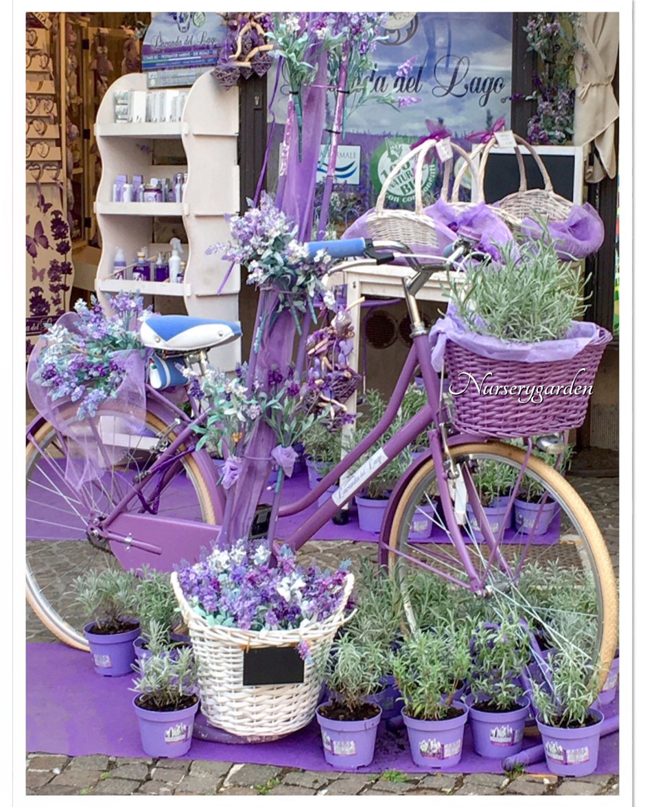 Велосипед с цветами в стиле Прованс