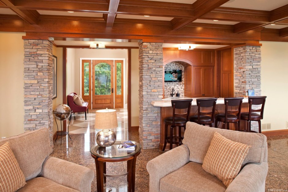 Brick columns Living Room