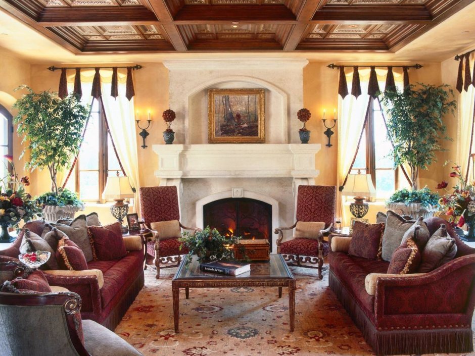 Тосканский стиль в интерьере гостиной