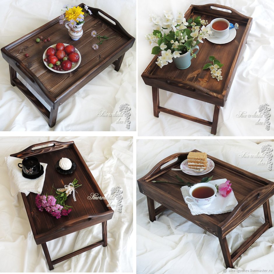 Поднос-столик деревянный