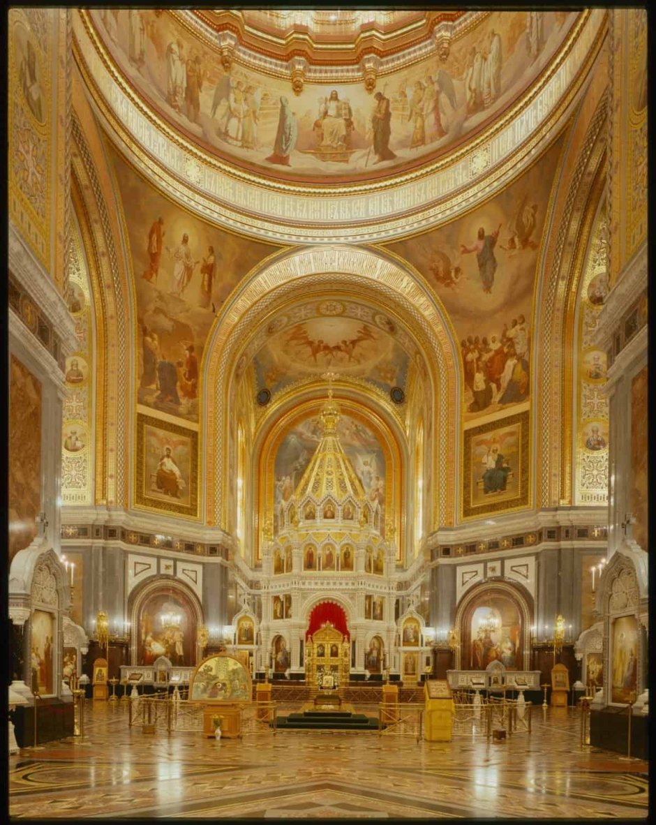 Храм Христа Спасителя Москва купол изнутри
