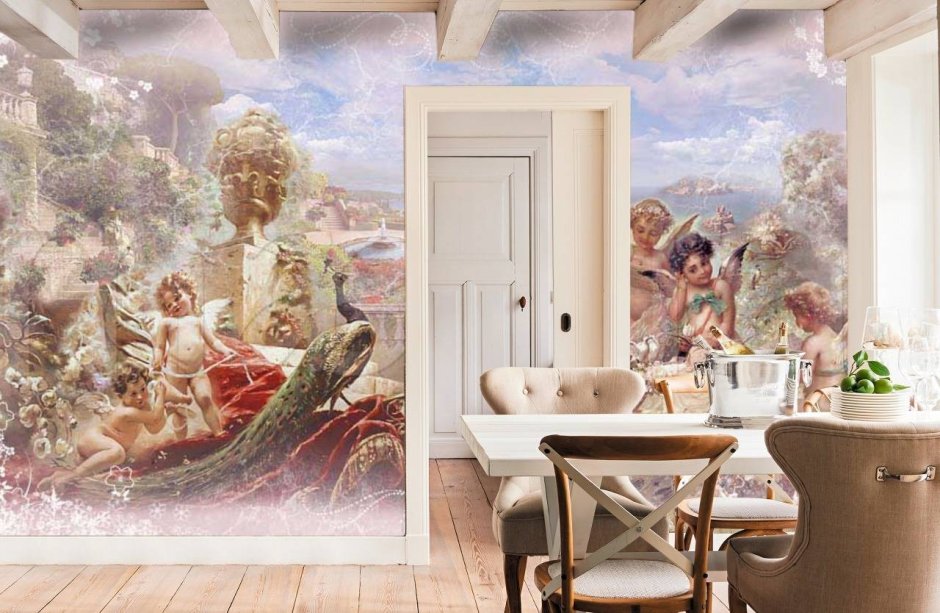 Фреска ангелы в интерьере (46 фото)