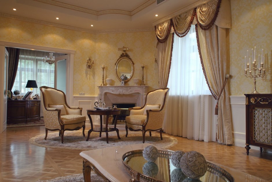 Интерьер гостиной в стиле классицизм