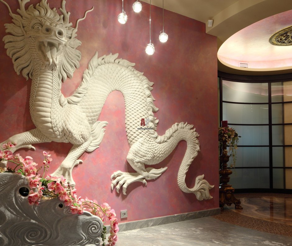 Китайский дракон в интерьере (50 фото)