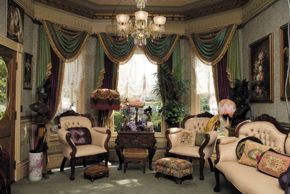 Английский особняк Викторианский стиль интерьер гостинная