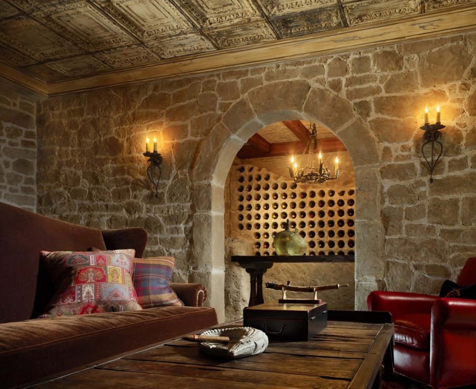 Романский стиль интерьер средневековье потолок