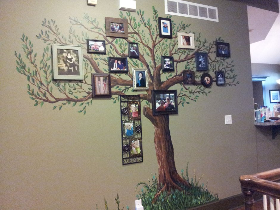Родословное дерево на стене