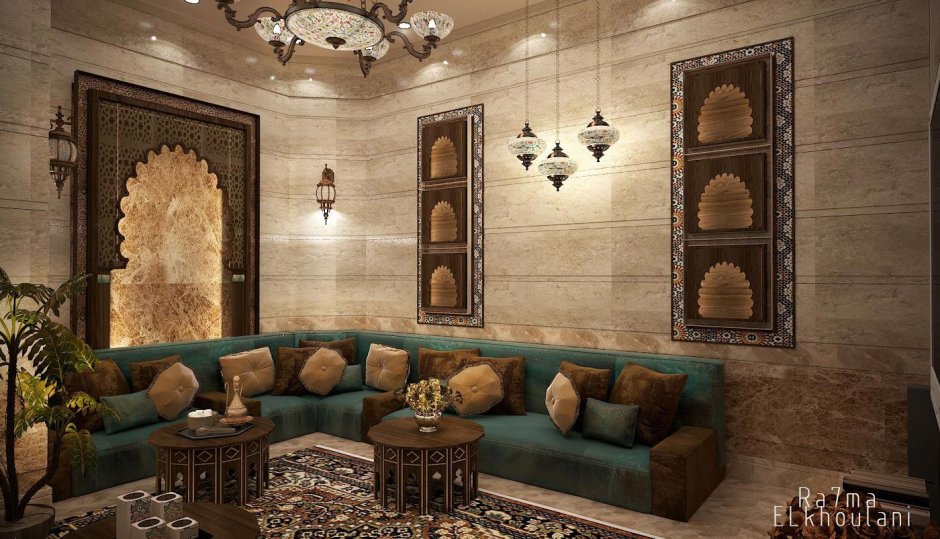 Марокканский стиль в интерьере гостиной