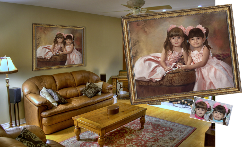 Семейный портрет в интерьере живопись