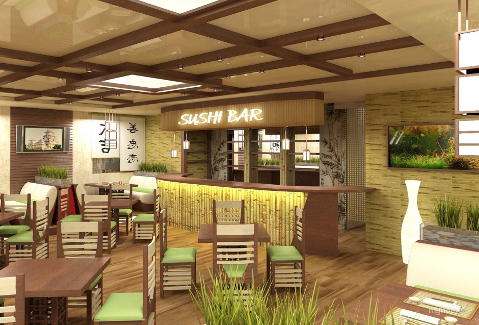 Суши бар с открытой кухней