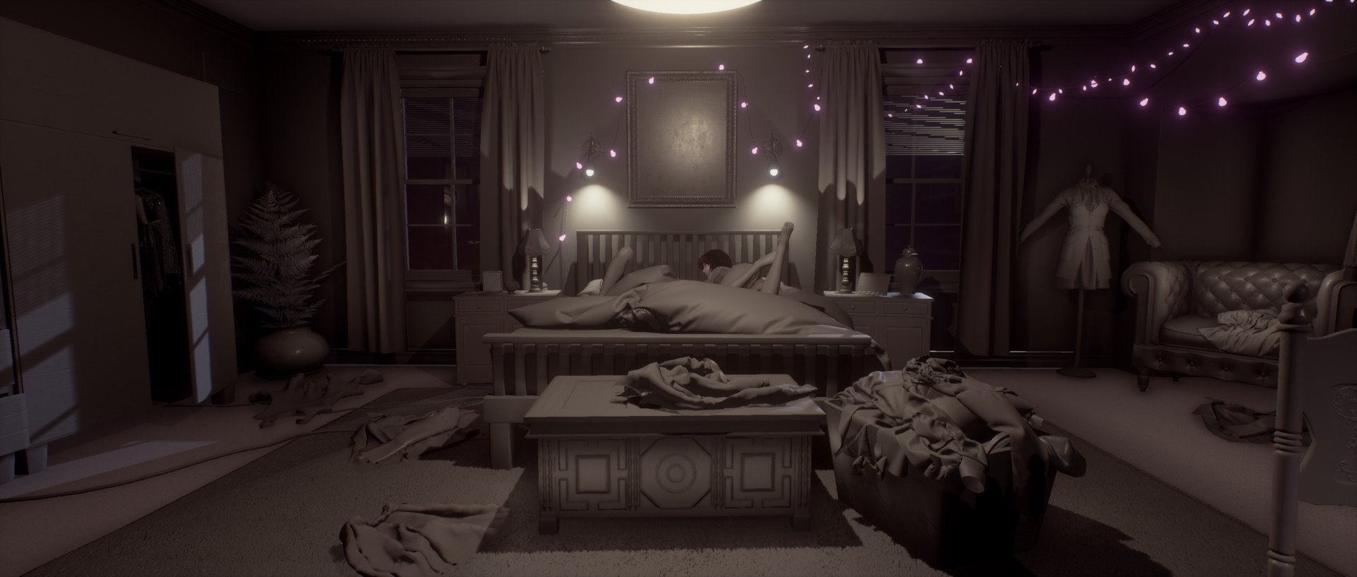 Спальня для фотошопа ночью