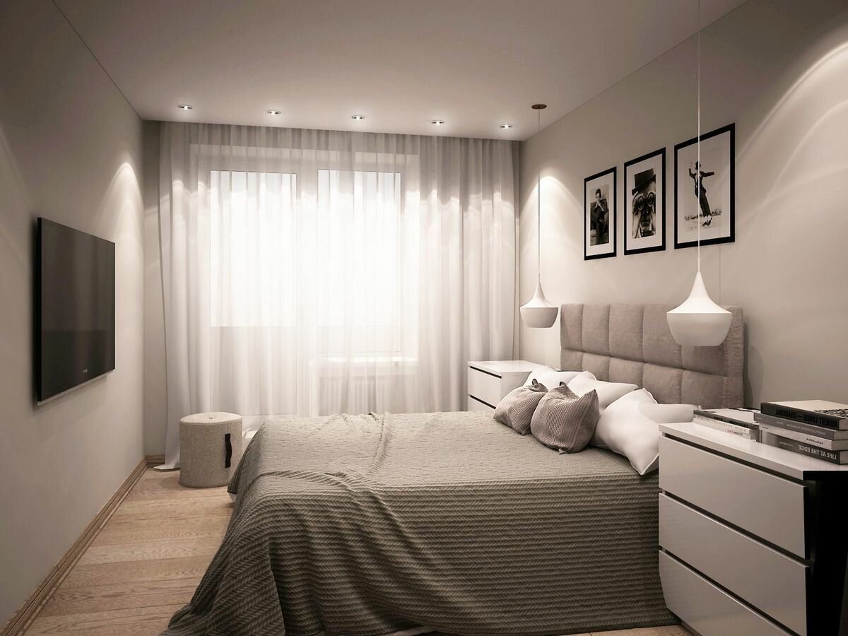 Дизайн спальни 15 кв м фото с одним окном прямоугольная