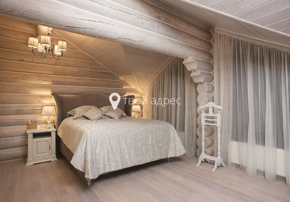Спальня в деревянном стиле вагонка