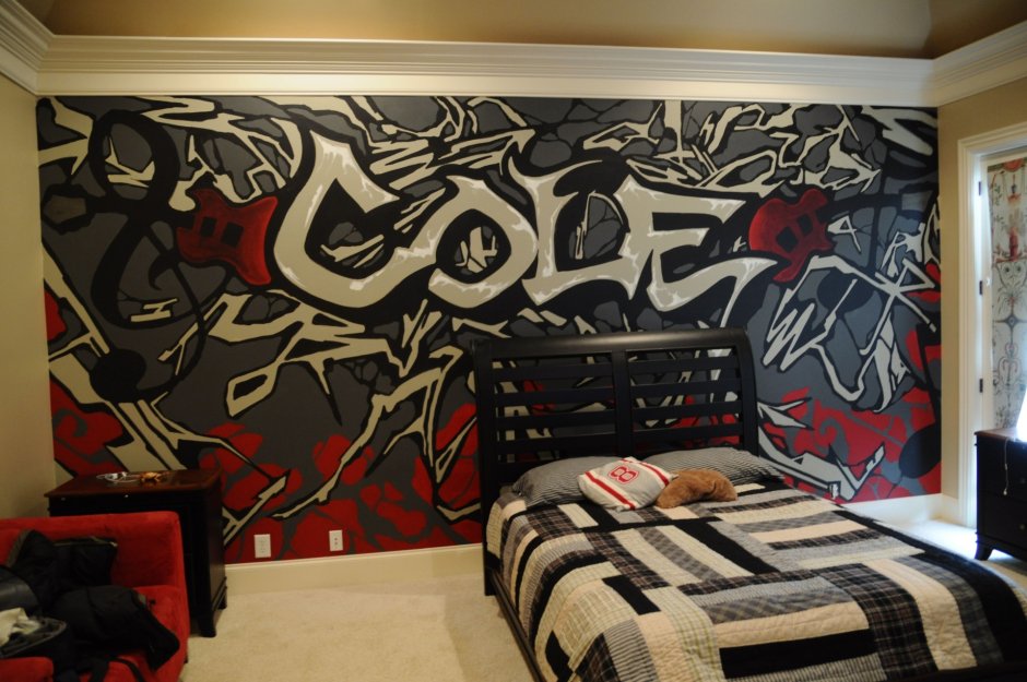 Спальня в стиле граффити