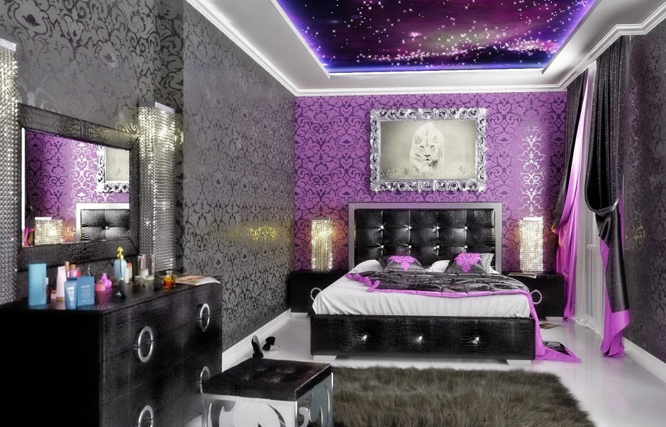 Спальня в фиолетовом стиле