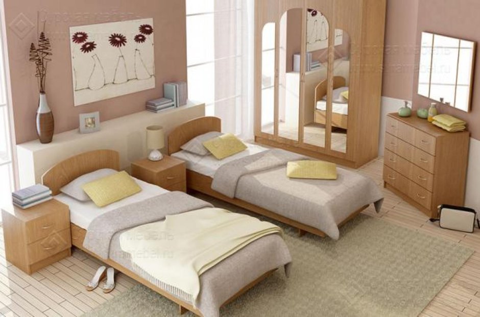 Спальный гарнитур с двумя кроватями