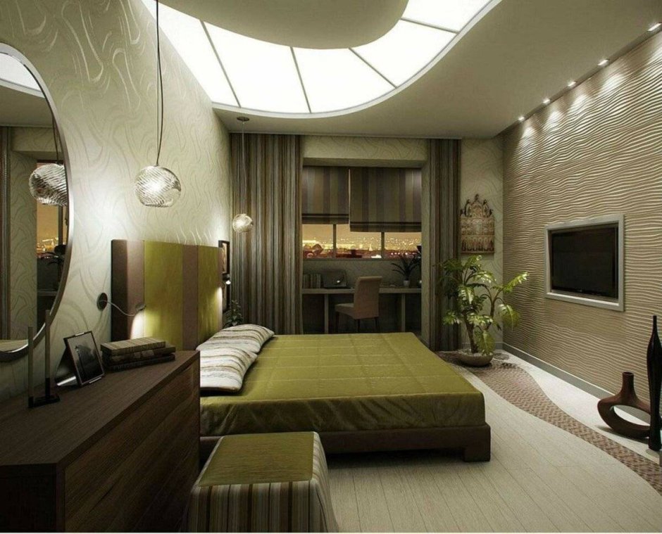 Дизайн узкой спальни с балконом (76 фото)