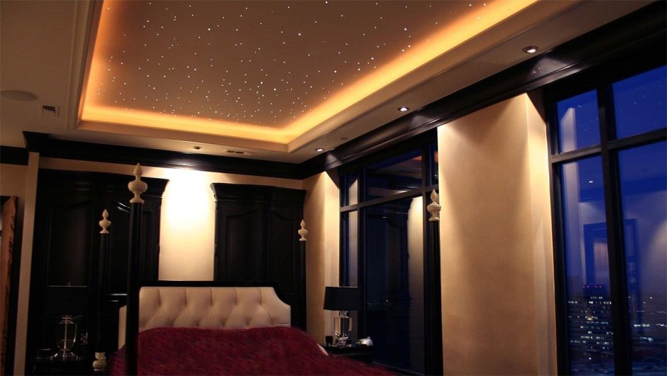 Потолок звездное небо в спальне