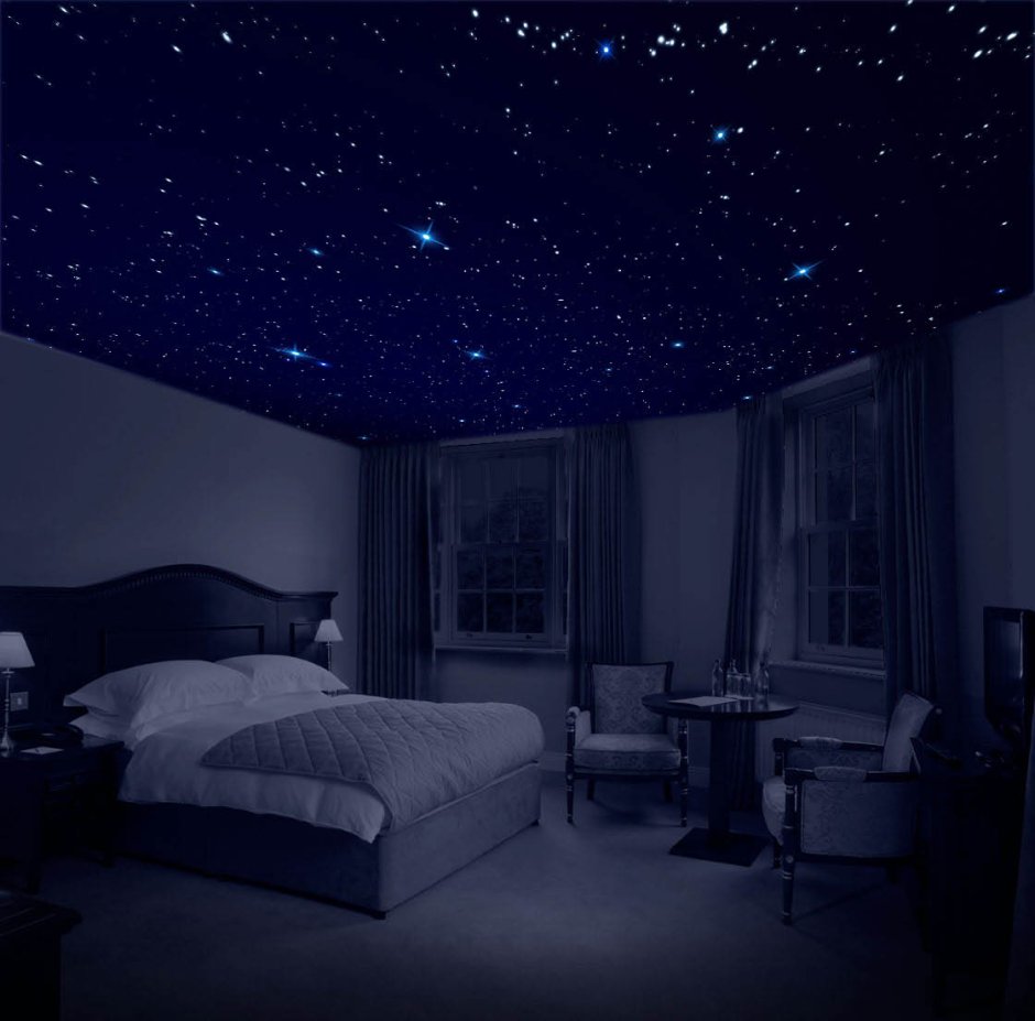 Натяжной потолок с ночным небом