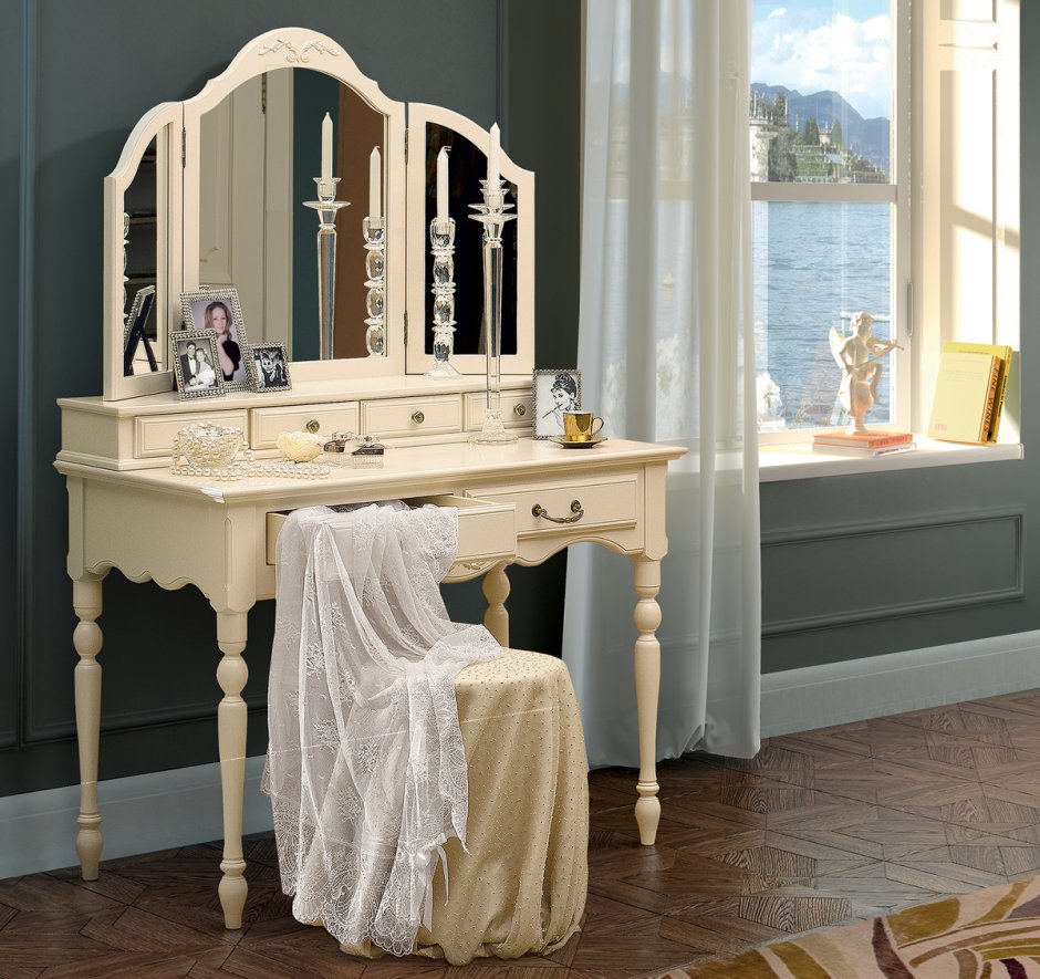 Bianca Ferrari стол туалетный с зеркалом (слоновая кость) Provence