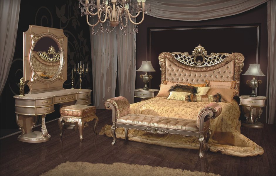 Спальни в стиле Барокко темные