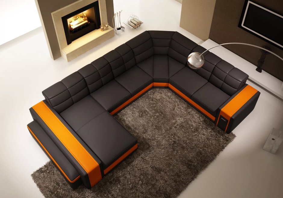 П-образный диван в интерьере