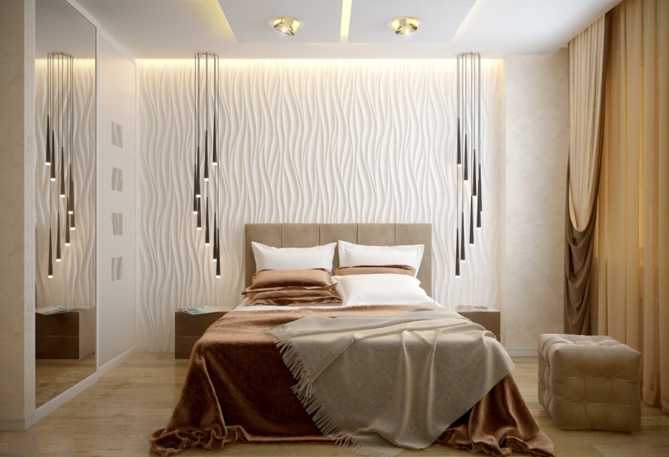Декоративные панели в интерьере спальни
