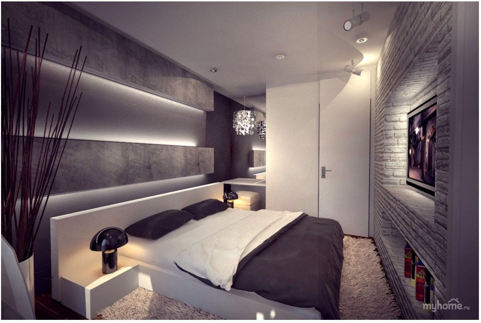 Интерьер мансардной спальни в современном стиле