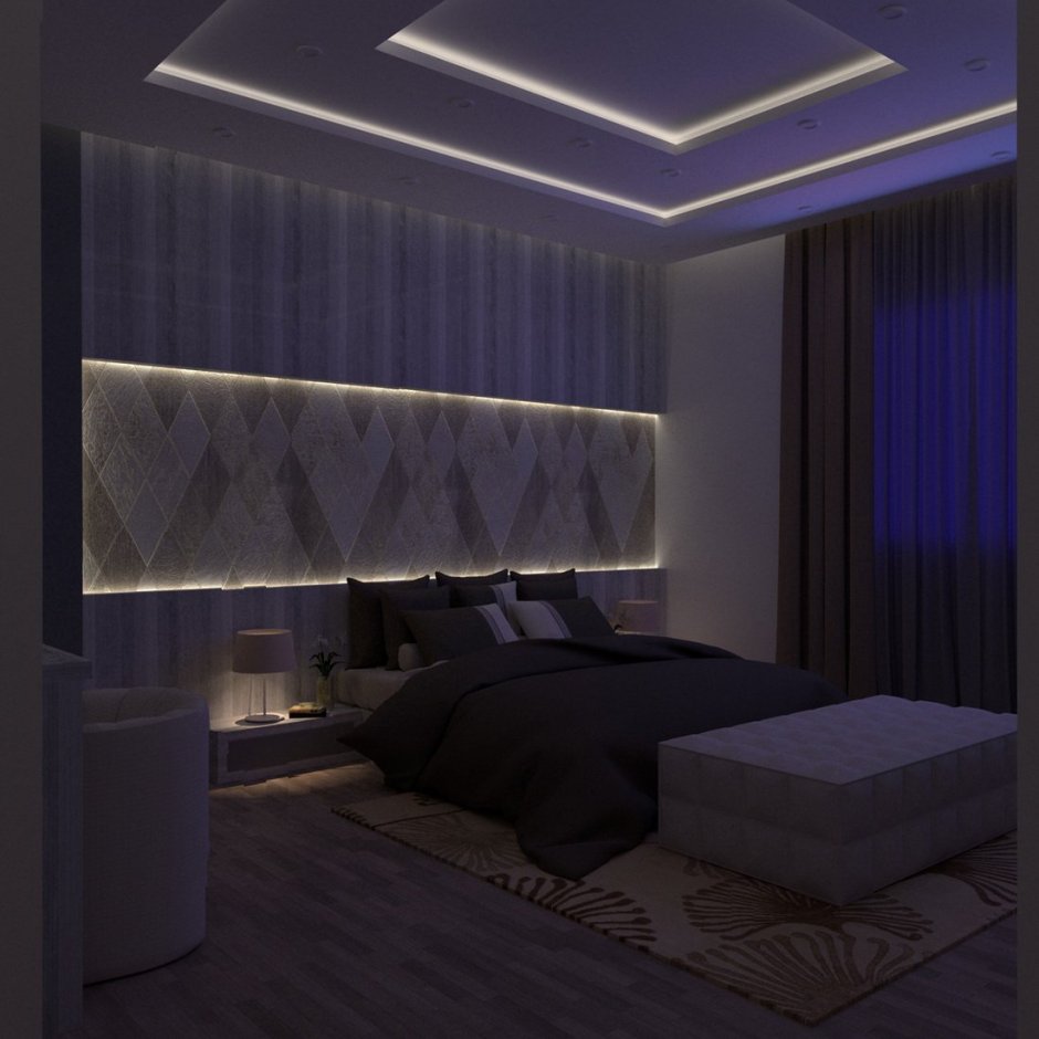 Спальная с подсветкой