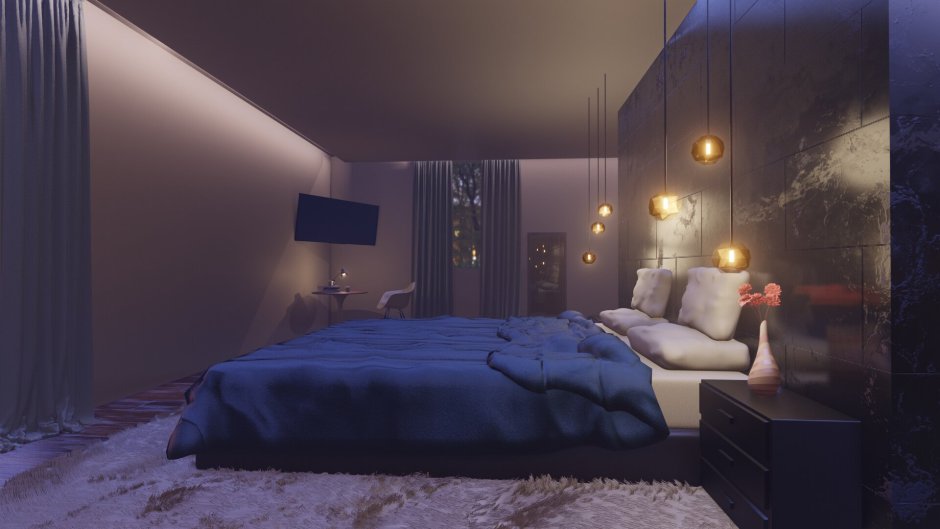 Спальня аниме фон комната ночью (76 фото)