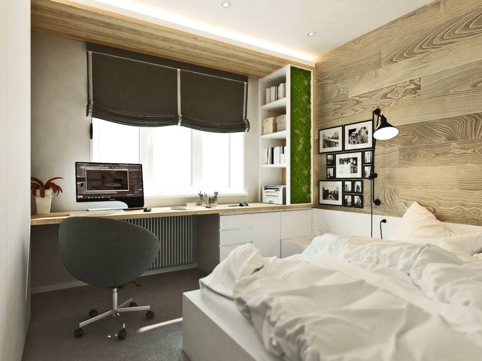 Дизайн спальни-кабинета 12 кв м
